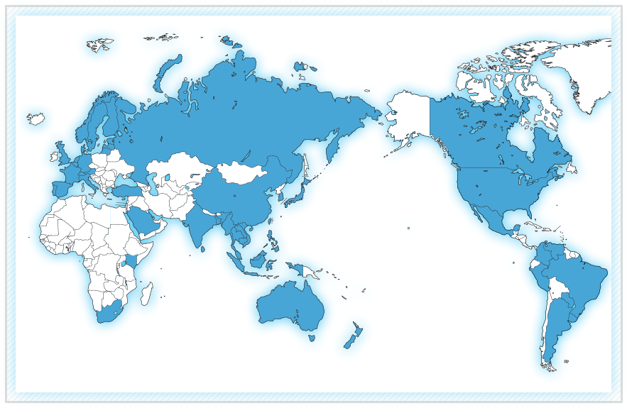 Geographical coverage countries